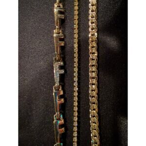 Lot of 3  Gold tone unbranded 7.5” bracelets